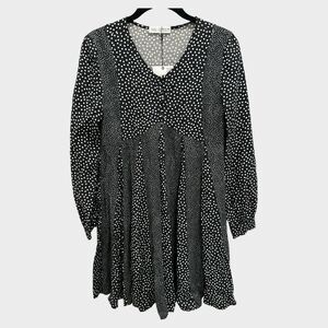 Zara Girls Black and White Polka Dot Dress SZ 13-14 NWT